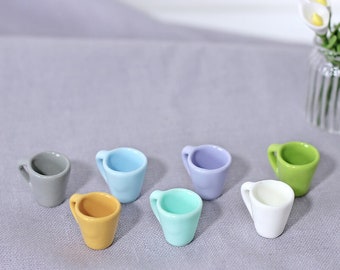 10 pcs/lot tasses miniatures, mini tasses pour maison de poupée, accessoire de cuisine pour maison de poupée, tasses colorées, accessoires pour jouets de cuisine