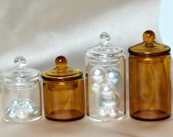 Bottiglia di vetro in miniatura per casa delle bambole: vaso trasparente, accessorio da cucina