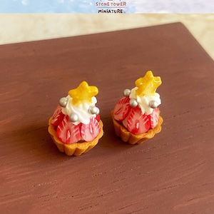 Puppenhaus Miniatur Küche,Erdbeer Dessert,Puppenhaus Essen,Miniatur Obst Dessert,Puppenhaus Essen