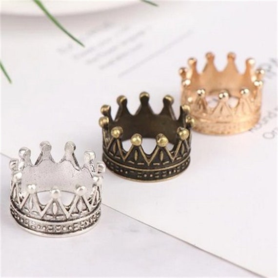 ORDER TINY CROWN ON HOOK 18K 2個セット 4pcs/lot Mini Alloy Crown 1:12 Dollhouse Miniature Gold