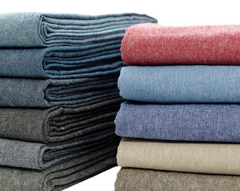 Pure Cotton Chambray Fabric by Yard, Classic Blue Shirt Fabric, Lightweight, 57" Wide
