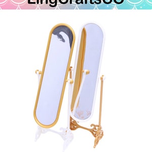 Miniature Mirror, Dollhouse Miniature Mirror, Dollhouse Miniature Full-Length Standing Floor Mirror, Kids Furniture Decor