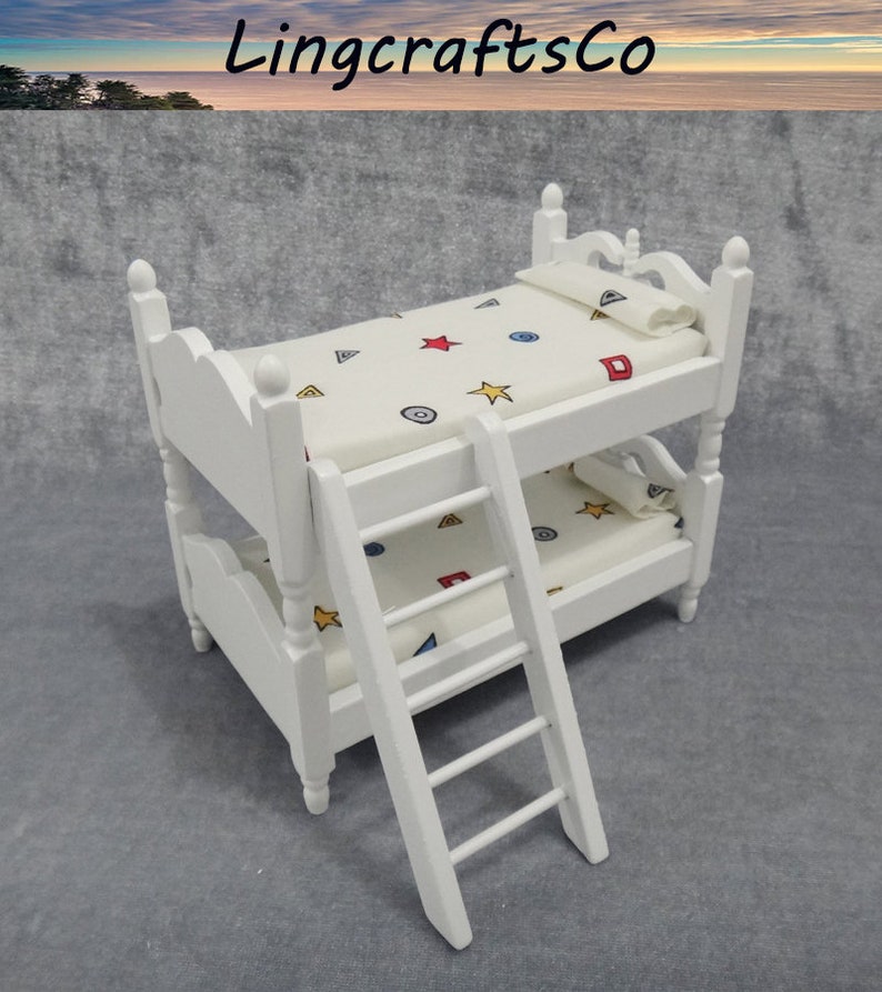 Dollhouse Bunkbed Miniature Bunk Bed Dollhouse Miniature Etsy