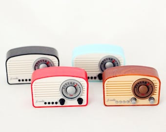 Miniature Dollhouse Radio Model, Doll House Living Room Accessories, Kids Toys, red/blue/black/brown radio miniature