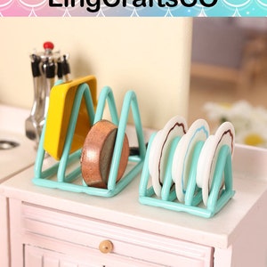 Dollhouse Bookshelf,Miniature Bookshelf,Dollhouse Dish Rack,Mini Storage Rack,Miniature Furniture,Mini Display Shelf