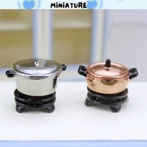 Dollhouse Pot,Miniature Cooking Soup Pot,Miniature Hot Pot,Dollhouse Kitchen Accessories,Dollhouse Decoration