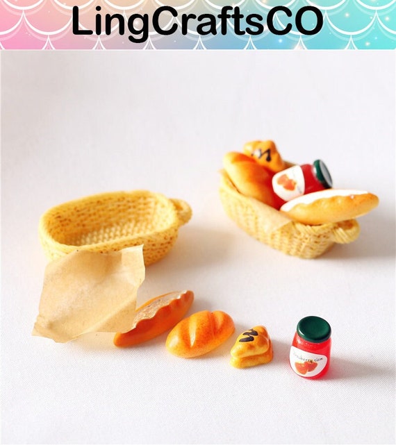 Tiny Candy Mini Cesto In Vimini Per Casa Delle Bambole - 3 Cm, Con Pane, Verdura E Frutta In Miniatura, Scala 1:12 And1 Basket