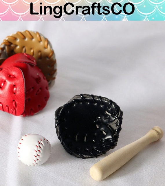 3 ensembles de chauves-souris de baseball miniatures Gants
