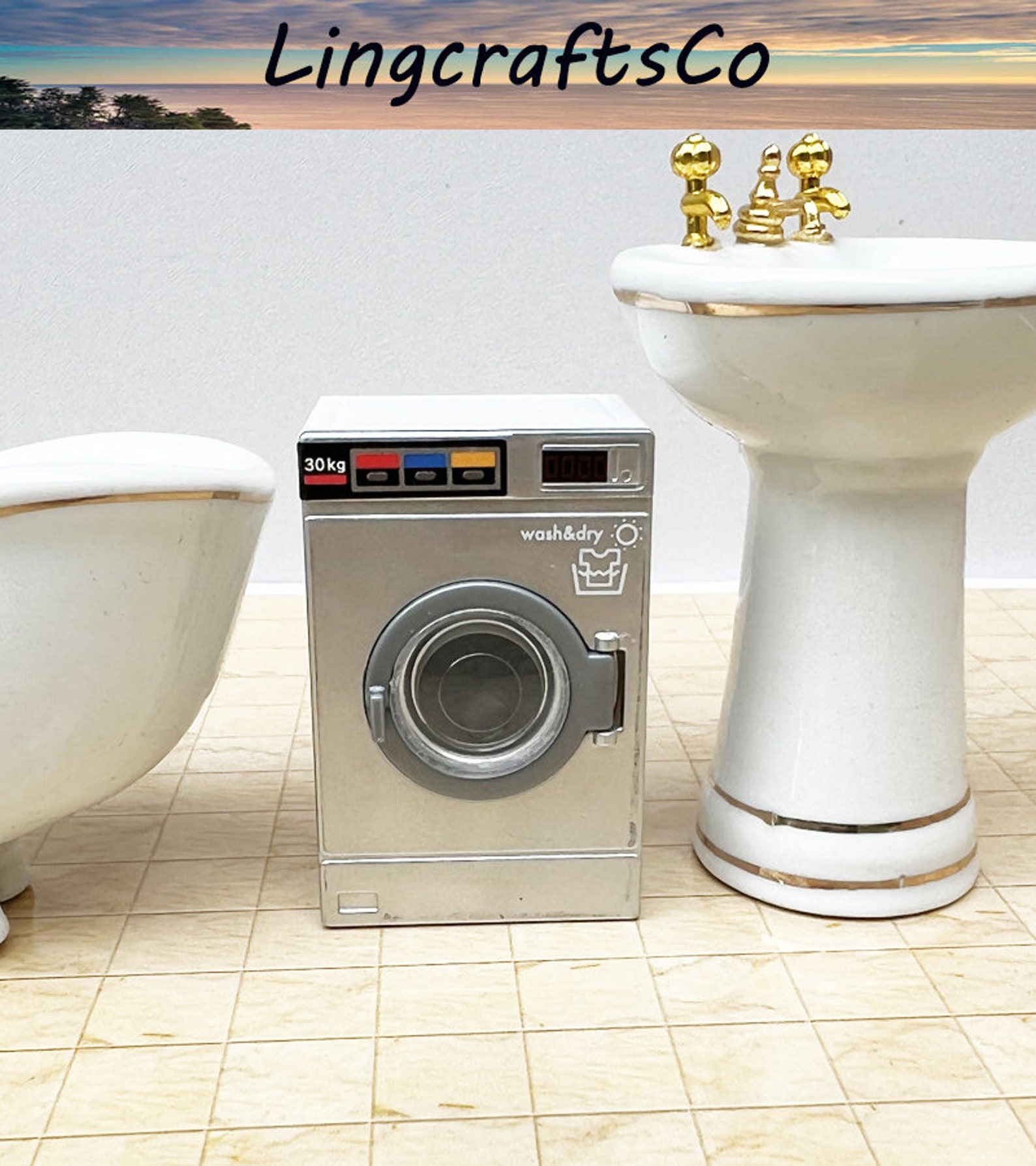 Dollhouse Washing Machine Dollhouse Miniature Washing Etsy