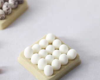 INOOMP Set Di 14 Pezzi In Miniatura: Uova Finte E Vassoi In Plastica Per Casa Delle Bambole E Micro Paesaggi - 2