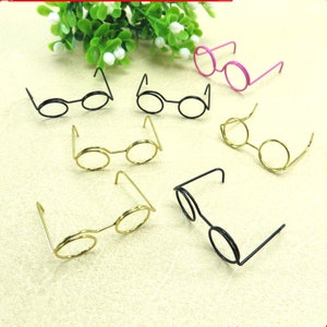 3Pcs Round Frame Lensless Cool Doll Glasses Miniature Round Eyeglasses For Doll Bear Accessories Kids Play Toys