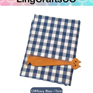 Tela de algodón a cuadros azules cortada a medida, tela a cuadros retro para confección de ropa, manteles y tapicería. imagen 16