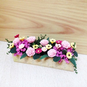 1PC 1:12 Puppenhaus Miniatur Blumen Garten Blumenbeete Ornament Puppenhaus Floral Mini Topfpflanze Blumentopf