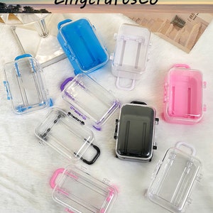 Dollhouse Luggage, 1PC Plastic Clear Suitcase Luggage Box For Dollhouse Miniatures, Miniature Luggage