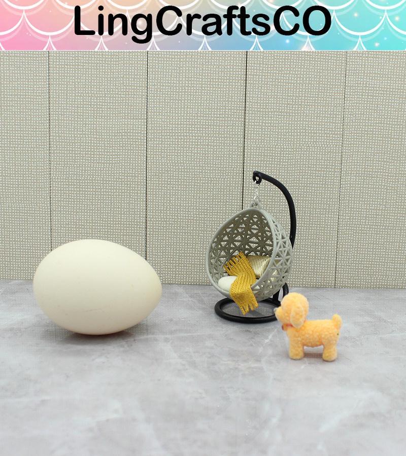 Odoria 1/12 Miniatura Sedia a Dondolo 2 Pezzi Accessori Casa delle Bambole Dollhouse Miniature Accessories, Bianco e Marrone