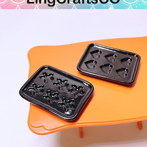 Miniature Baking Supplies, Dollhouse Miniature Baking Tray, Metal Mini Plate for Decor,  Metal Accessories for Decoration