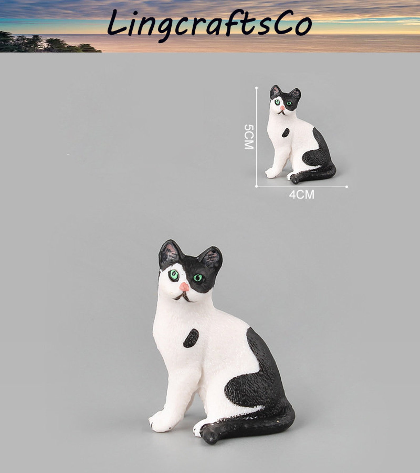 Miniature Cat Statue Miniature Cat Figurines Miniature Cat Etsy