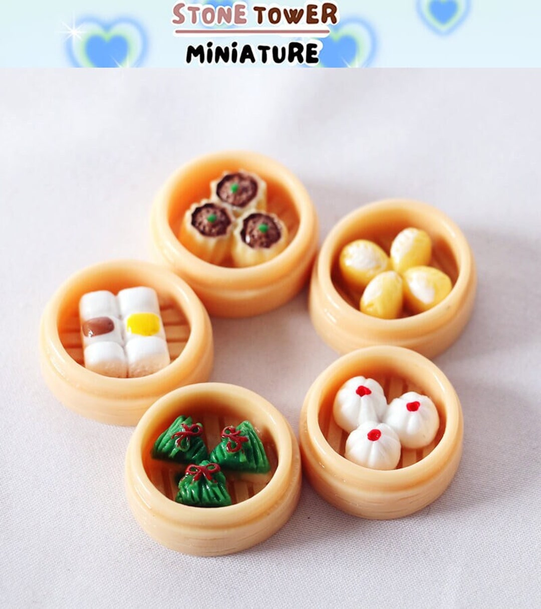 Miniature Dim Sum, 5pcs/set Dollhouse Miniatures Chinese Dim Sum ...