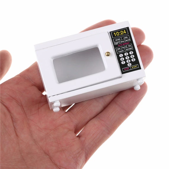 1 12 Dollhouse Mini Microwave Oven Model Simulation Kitchen Furniture Cookware Accessories Doll House Kitchenware Kids Toys Etsy UK