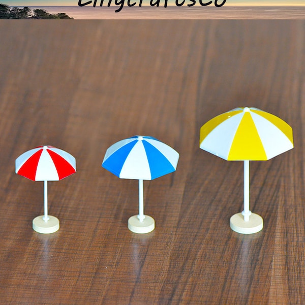 Miniature Beach Umbrella, Dollhouse Umbrella, Miniature Beach Decor, Miniature Beach Furniture