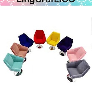 Miniature Armchair 1:12,  Flocking Sofa Armchair in RD, Dollhouse Decals Accessory, Dollhouse Flocking Armchair