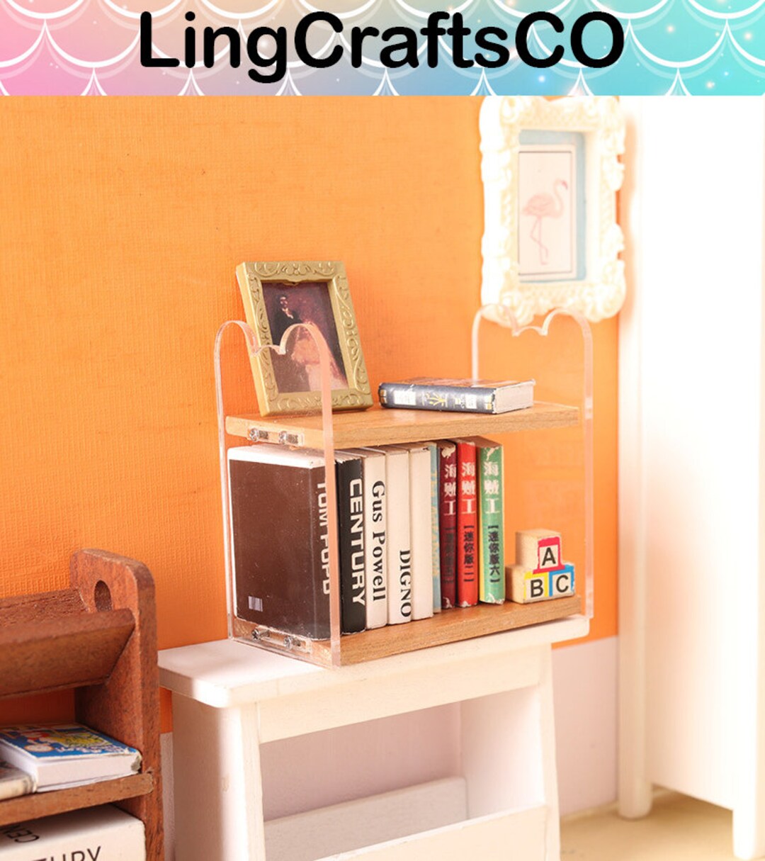 Miniature Storage Shelf Mini Bookshelf Miniature Book Etsy