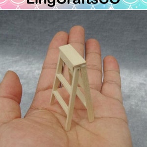 Miniature Ladder, Dollhouse Miniature Furniture Wooden Ladder, Dollhouse Ladder, Dollhouse accessory