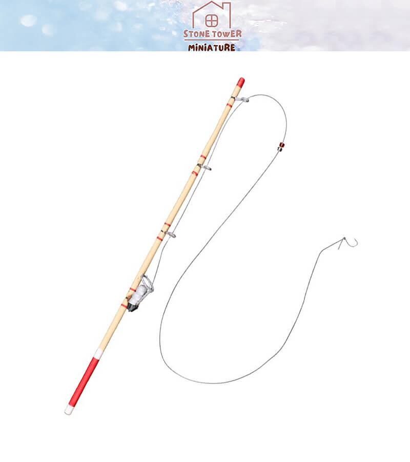 Canna da pesca in miniatura per casa delle bambole - 1:12 - Italia