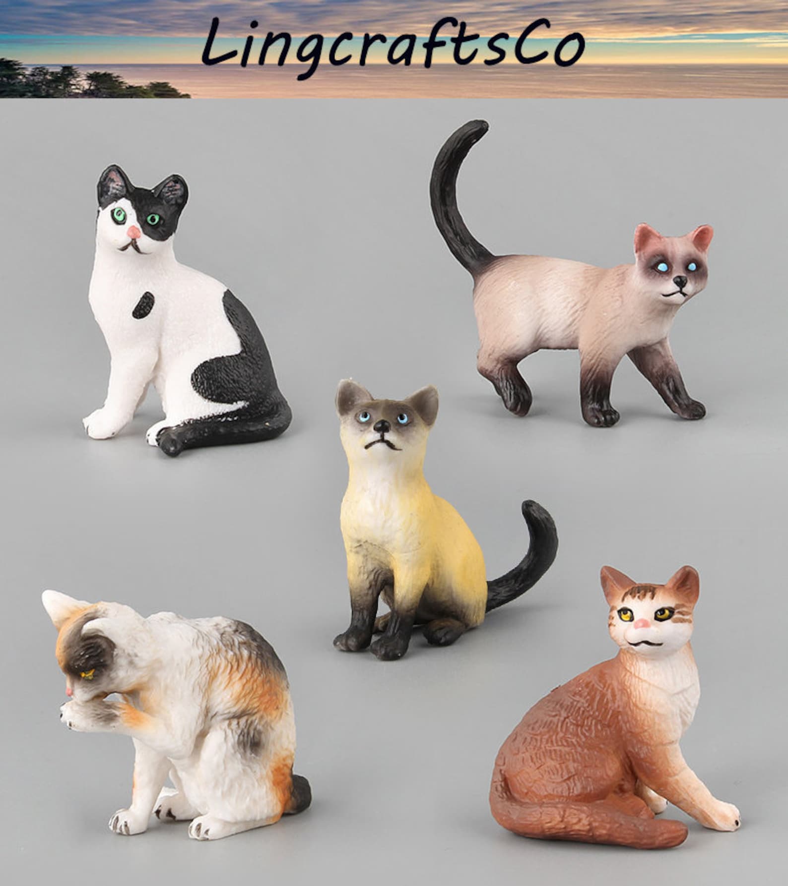 Miniature Cat Statue Miniature Cat Figurines Miniature Cat Etsy