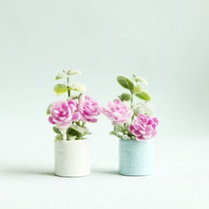 1PC 1:12 Dollhouse Miniature Flowers Fairy Garden Mini Potted Plant Flowers Pot Doll House Decor Bonsai Model Home Decoration Accessories