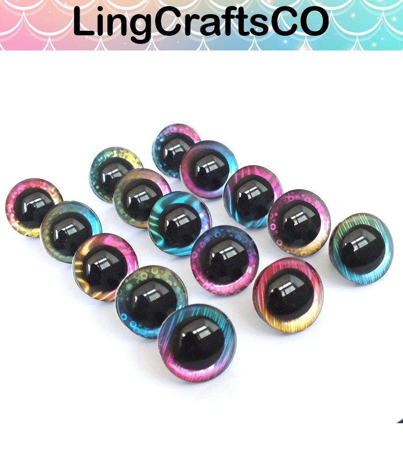 18mm Plastic Eyes Safety Eyes 10 Pairs Mixed Colors 18M10 