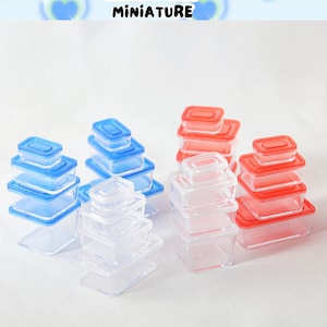 Miniaturowe pudełko na lunch, miniaturowe pojemniki do przechowywania żywności, pudełko na lunch dla lalek, akcesoria kuchenne do domku dla lalek, 4 szt./zestaw