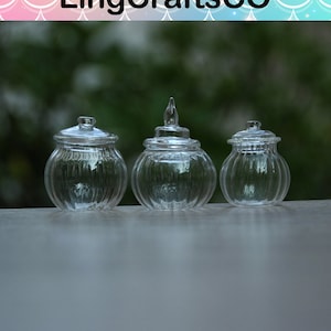 Miniature Glass Jar with Lid: Dollhouse Kitchen Decor (2.5/3cm)