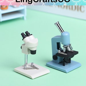 Dollhouse Microscope, 1:12 Dollhouse Miniature Microscope, Resin Laboratory Equipment for Play House Decor