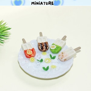 Miniature Ice Cream,Miniature Dessert Food,Dollhouse Chocolate Ice Cream,Miniature Kitchen Accessories