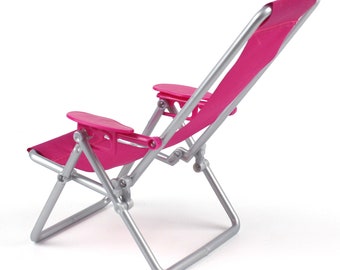 1PC Casa delle bambole in miniatura sedia pieghevole sedia da spiaggia pieghevole in plastica Deck Mini mobili da giardino Casa delle bambole modello Decorazione per la casa Giocattolo per bambini