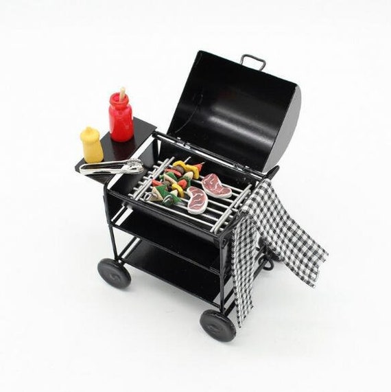 1 12 Dollhouse BBQ Grill Miniature Ornaments Gadget Kitchen Food