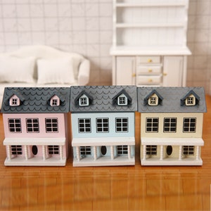 Lycheepuzzles 1:12 Dollhouse Miniature Wooden Little House Model Lovely Villa Doll House Decoration DIY Toys Kids Gift