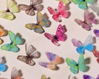 10pcs Micro Miniature Butterflies, 8 mm Miniature Acrylic Butterfly, Plastic Insect, Fairy Garden Accessories, Dollhouse Miniature