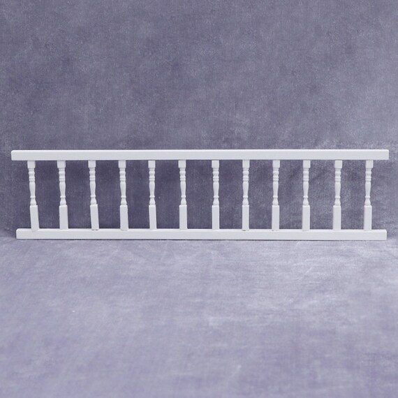 Ringhiera In Legno Scala 1:12 Per Casa Delle Bambole - Bianca, Accessorio Fai Da Te