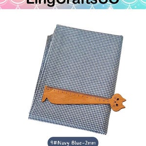 Tela de algodón a cuadros azules cortada a medida, tela a cuadros retro para confección de ropa, manteles y tapicería. imagen 13