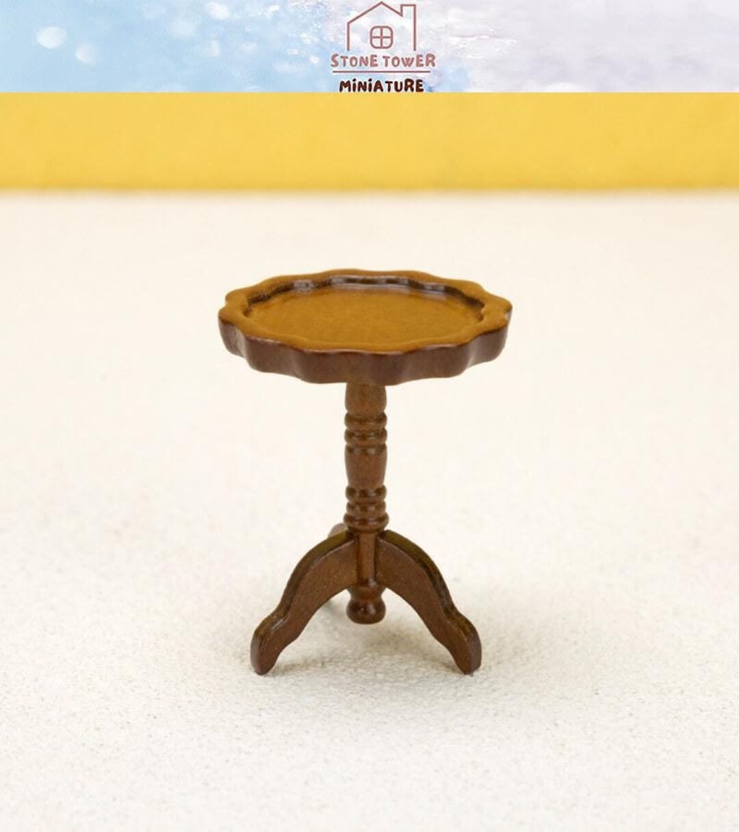 Miniature Round Tea Table,dollhouse Wooden Table,wooden Miniature Round ...