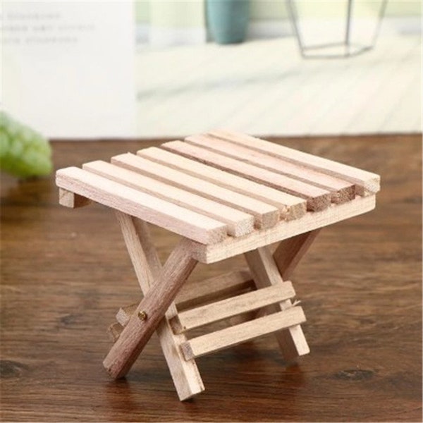1PC 1:12 DIY Beach Folding Table For Kids Toys,For Mini Doll House Miniature Furniture Miniatures Dollhouse Toys Gifts For Children