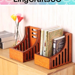 Dollhouse Storage Shelf, Miniature Bookshelf Storage, Desktop Organizer Box With 5 Books, Home Model Decor, Toy Doll House Accessories