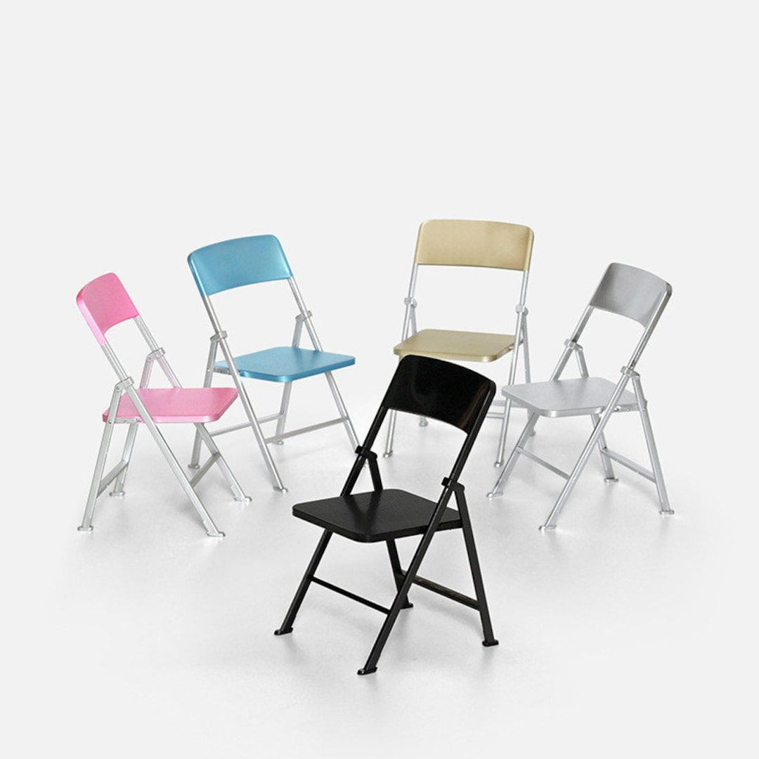 10pcs Mini Folding Chairs Phone Stands Miniature Furniture Chair Doll House Decor