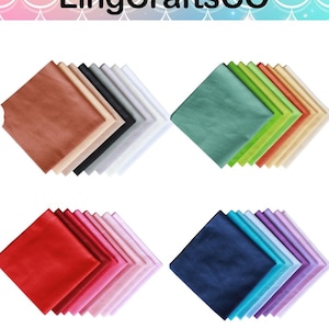 May include: A collection of square fabric swatches arranged in four distinct color-coded groups, featuring shades of brown, black, white, green, orange, red, pink, blue, and purple. The text LingCraftsCO is displayed at the top of the image.