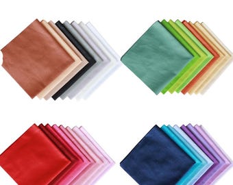 8 Piece Solid Cotton Quilting Fabric, Precut Fabric Scrap Bundle for Patchwork & Sewing