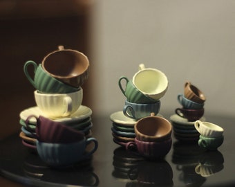 Tazza Da Caffè In Miniatura Marrone: Accessorio Per Casa Delle Bambole, Scala 1:12, Regalo Per Collezionisti