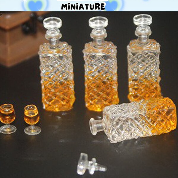 Accessoires Maison De Poupée - Miniatures - Bouteilles De Vin Simulées - Neuf