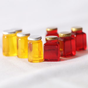 3 Butelki Owocowy Dżem Miód Garnek 1/12 Domek dla lalek Miniatura Jedzenie Sklep Spożywczy Kuchnia Zabawki dla Dzieci Zabawki Dla Dzieci Prezent Urodzinowy